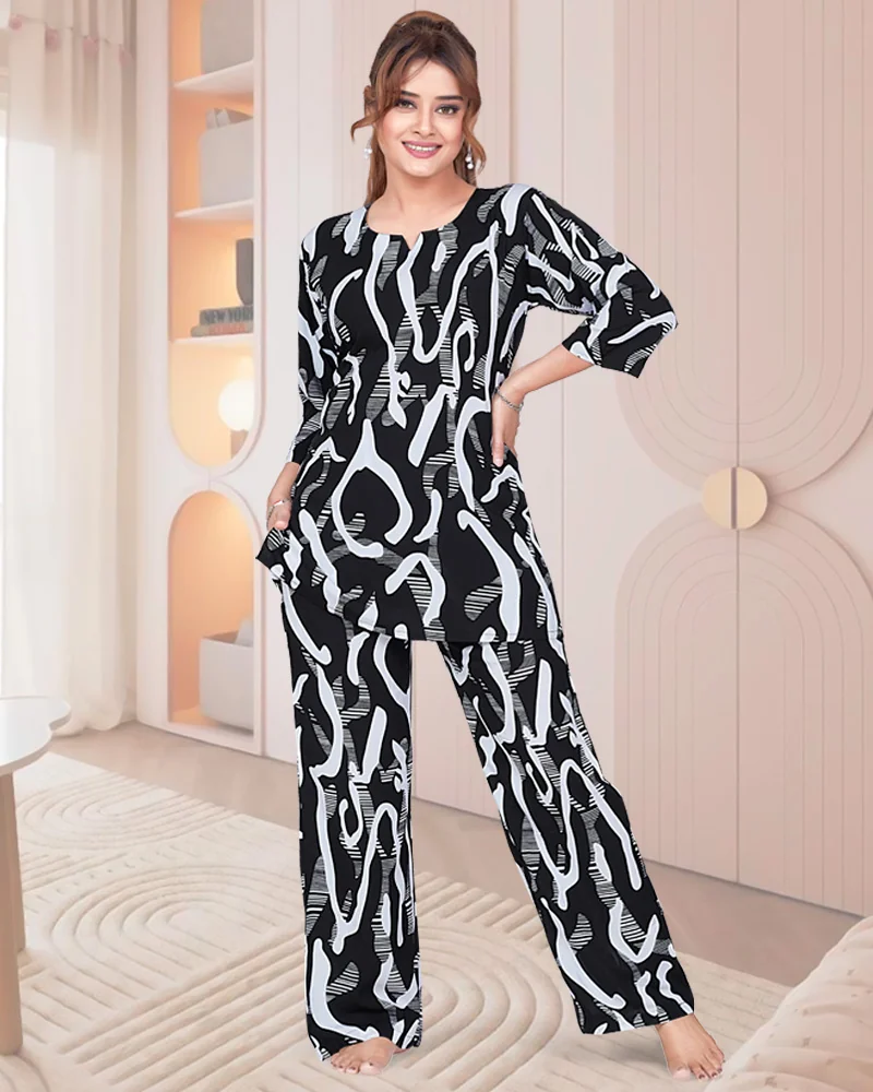 Women's Digital Print Lounge Wear Co-ord Set
